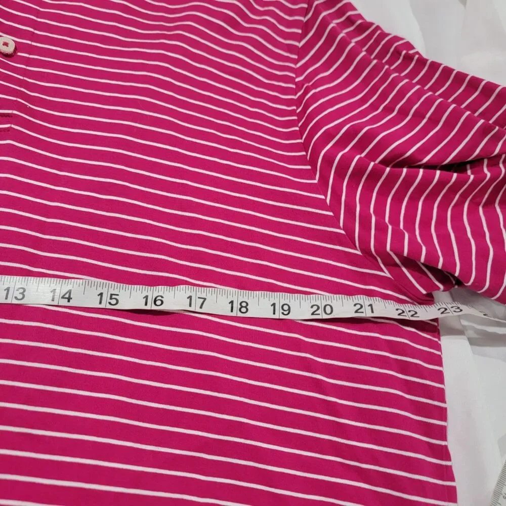 Vintage‎ Polo Golf Ralph Lauren Shirt Size Large Striped Pink White Preppy Pima